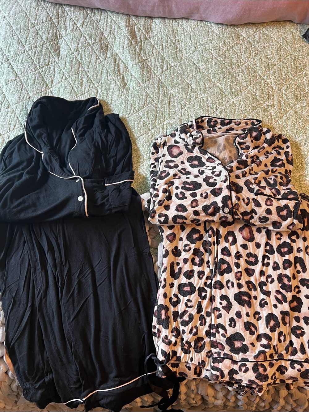 Cozy Leopard Print and Black Pajama Set
